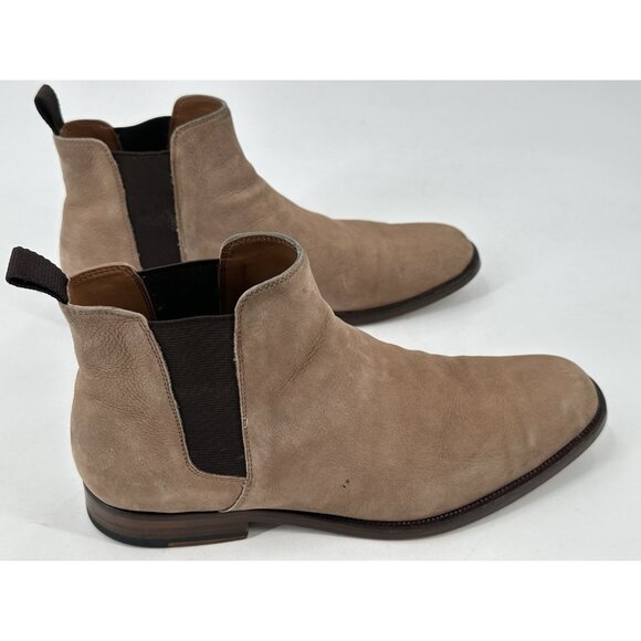 Aldo Men's Chelsea Suede Short Boots Booties Pull On Dark Tan Brown Sz 8 - Picture 9 of 13